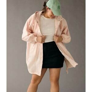 ANTHROPOLOGIE Daily Practice Oversized Parachute Jacket Size 1X Pink Anorak